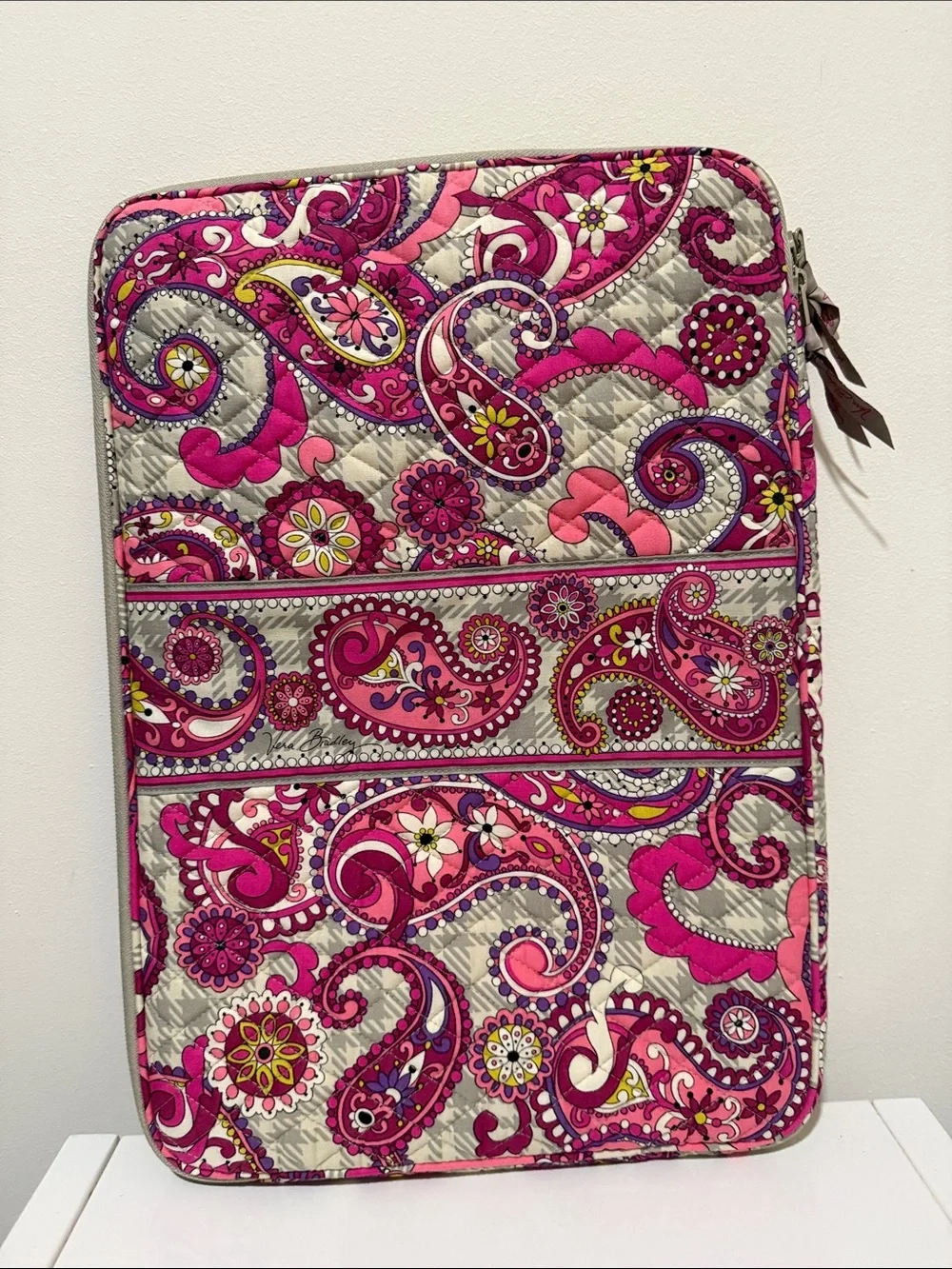 Vera Bradley Retired Paisley Meets Plaid Soft Shell Large Laptop Sleeve